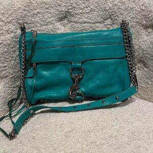 Rebecca Minkoff Teal Leather Chain Strap Crossbody Bag